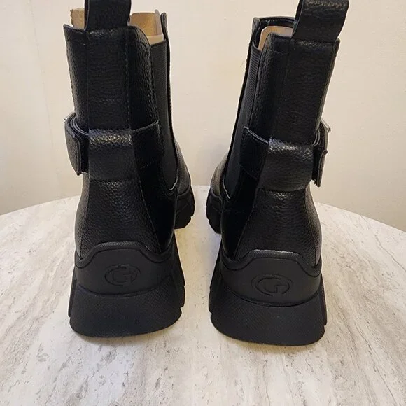 GUESS Womens Hensly Lug Sole Black- Faux Leather- Polyureth 11M - A002 - Picture 3 of 9